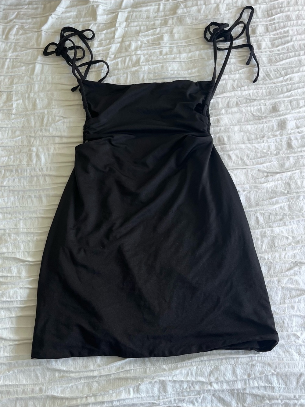 Princess Polly Black Tie-Shoulder Mini